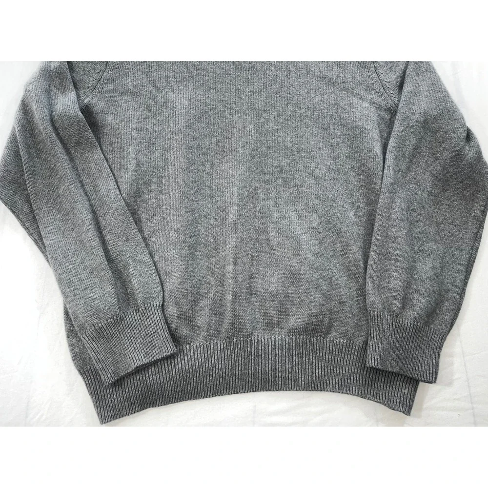 J Crew Men's XXL‎ Quarter Zip Sweater Gray Cotton Cashmere Blend